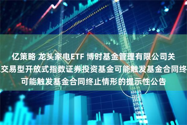亿策略 龙头家电ETF 博时基金管理有限公司关于博时国证龙头家电交易型开放式指数证券投资基金可能触发基金合同终止情形的提示性公告